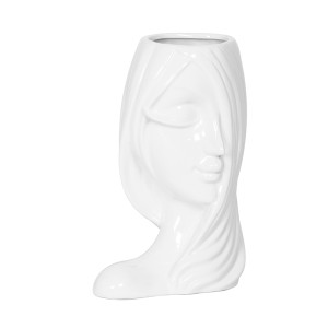 Vaza keramikinė balta Mergina 19.5x13.5x26 cm
