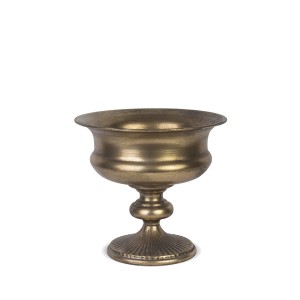 Vazonėlis metalinis sendinto aukso spalvos 22,5x24,5x24,5 cm 121886