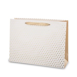 Dovanų maišelis baltas su širdučių piešiniu 31x41x13 cm 146252