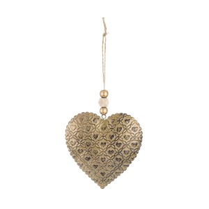 Dekoracija Širdelė metalinė aukso spalvos 11x11x2 cm 146036 KLD