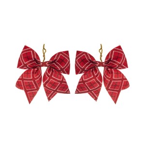 Dekoracija Kaspinas 2 vnt. raudonos spalvos 14x14x2 cm 141290 KLD