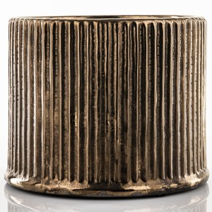 Vazonas keramikinis sendinto aukso spalvos 15x18x18 cm 142699