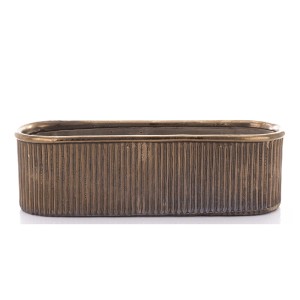 Vazonas keramikinis sendinto aukso spalvos 11x38x13 cm 142705