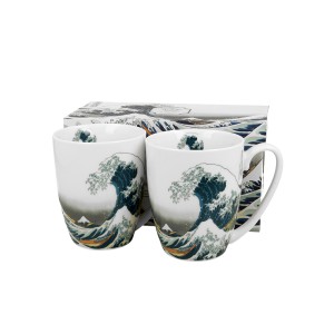 Puodeliai porcelianiniai 2 vnt. K. Hokusai Didžioji Banga 380 ml DUO