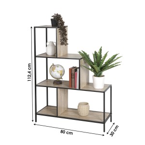 Lentyna pastatoma 30x80x112,4 cm juoda, medis Urban Living 152176