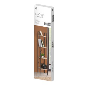 Lentyna pastatoma 34x32,5x148 cm juoda, medis Urban Living 151373