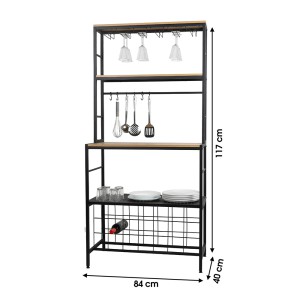 Lentyna/baras pastatoma 40x84x117 cm juoda, medis Urban Living 151546