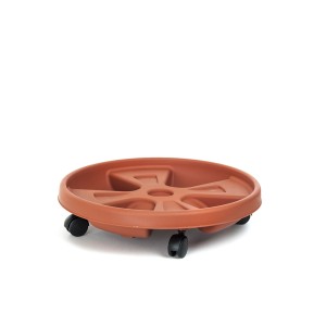 Vazono padėkliukas su ratukais D31-35 cm plastikinis, rudas 11350 STEFANPLAST