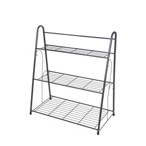 Stovas gėlėms metalinis juodos sp. 3 aukštų 63x31x69 cm