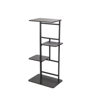 Stovas gėlėms metalinis juodos sp. 4 aukštų 83x53x43cm