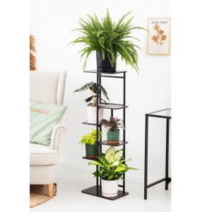 Stovas gėlėms metalinis juodos sp. 6 aukštų 75x57x42cm