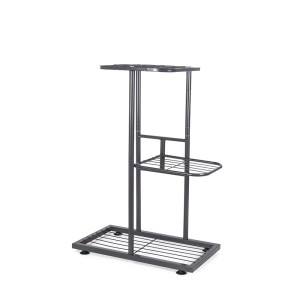 Stovas gėlėms metalinis juodos sp. 3 aukštų 53x43x57cm