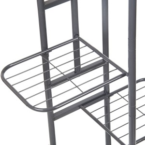 Stovas gėlėms metalinis juodos sp. 5 aukštų 53x43x83 cm