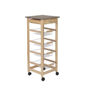 Vežimėlis virtuvei su ratukais ir 4 krepšeliais 37x37x82 cm MobleKit BY050140791