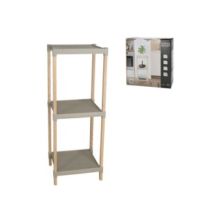 Lentyna pastatoma medinė/plastikinė 3 lentynos 72x28x25 cm 8445393472133