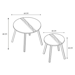 Staliukai mediniai 2 vnt. 60x48/40x40 cm juodi/rudi Home Deco HD7355