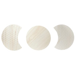 Staliukai mediniai 3 vnt. 45x36x45 cm balti mediniai Home Deco HD3881