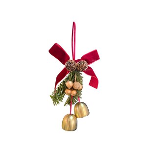 Dekoracija kalėdinė su varpeliais metalinė 10x12 cm aukso sp. 8445393607672 KLD