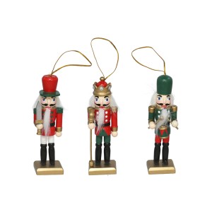 Eglutės papuošalas Spragtukas (mix 3) medinis 4x3x12 cm 8445393282909 KL