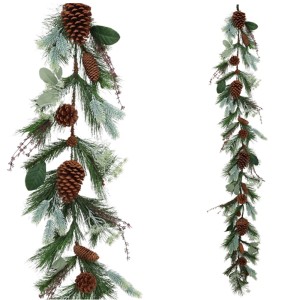 Dekoratyvinė eglės girlianda su kankorėžiais 180 cm 8445393655529 KLD
