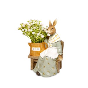 Figūrėlė Triušis polirezininis 20x15x10 cm 175085 velyk