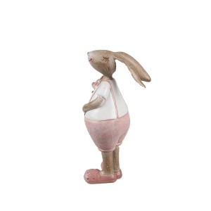 Figūrėlė Kiškis su gėlė 4x5x11 cm velykinis Clayre