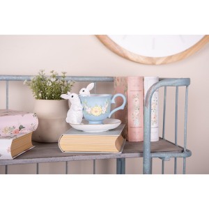 Dekoracija puodelis su kiškiu 13x16x12 cm velykinis Clayre