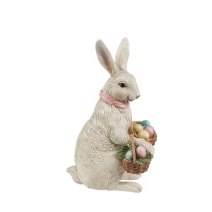 Figūrėlė Kiškis su margučiais 10x7x15 cm velykinis Clayre