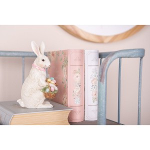 Figūrėlė Kiškis su margučiais 10x7x15 cm velykinis Clayre