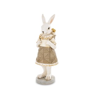 Figūrėlė Ponia Triušė pastelinė spl.15x5,5x4,5 cm 175236 velyk