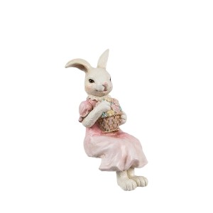 Figūrėlė Kiškis sėdintis 7x5x13 cm velykinis Clayre