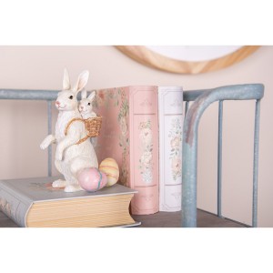 Figūrėlė Triušis su krepšiu 10x9x16 cm velykinis Clayre