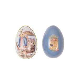 Dėžutė metalinė žydra Kiaušinis 8x13x8 cm.velykinė Clayre