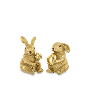 Figūrėlė Zuikis polirezininis aukso spl. 12x7,5x9 11x8x8 cm 164780 velyk