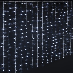 Girlianda-užuolaida 200 LED 90 cm šalta balta spalva Feeric 877726B