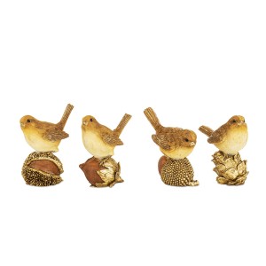 Figūrėlė Paukštelis auksinės spalvos polirezin. 7,5x6,5x4 cm 180971 KLD