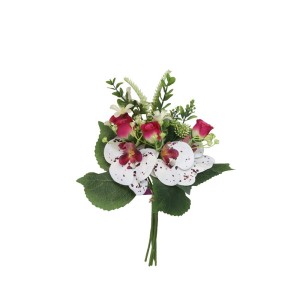 Dekoratyvinė gėlių puokštė Orchidėjos ir rožės 22x22x33 cm 8445393222349