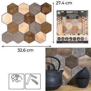 Plokštelė sienai lipni dekoratyvinė bronzos sp. 33x27,5 cm HD7719