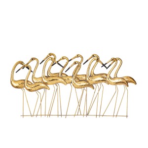 Sienos dekoracija Flamingai metalinė auksinės sp. 42x81,5x4,5 cm 179140