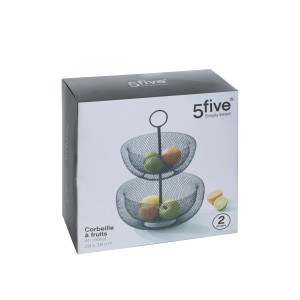 Vaisinė metalinė 2 aukštų D28,5xH42 cm (mix) 5Five 160711