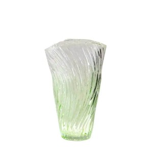 Vaza stiklinė žalia/skaidri D16xH25 cm HR-V001