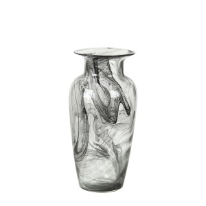 Vaza stiklinė skaidri, pilkos spalvos D13xH28 cm Parlane 102502