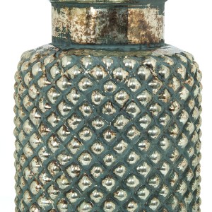 Vaza stiklinė žalia 17.5x17.5x21 cm Art glass