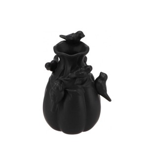 Vaza keramikinė juodos spalvos su paukšteliais D13xH19 cm 110275