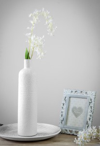 Vaza keramikinė balta h 40 cm 31152