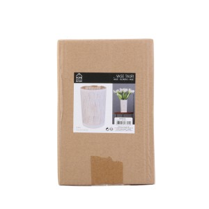 Vaza stiklinė balta/aukso sp. D12xH20 cm TAURI Home Deco HD9025