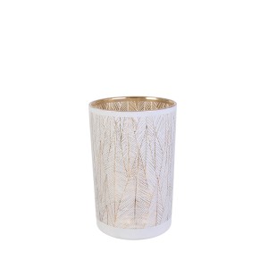 Vaza stiklinė balta/aukso sp. D12xH20 cm TAURI Home Deco HD9025