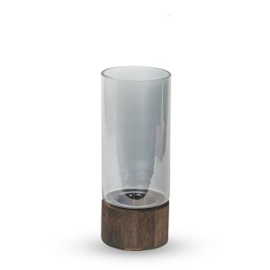 Vaza stiklinė pilka sp. D10xH25 cm HR-GW1025