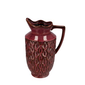 Vaza-ąsotis keramikinė 23x20x38 cm bordo spalvos Daan Kromhout 125035