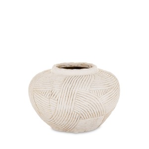 Vaza keramikinė smėlio spl. Etno 15,5x21,5x21,5 cm